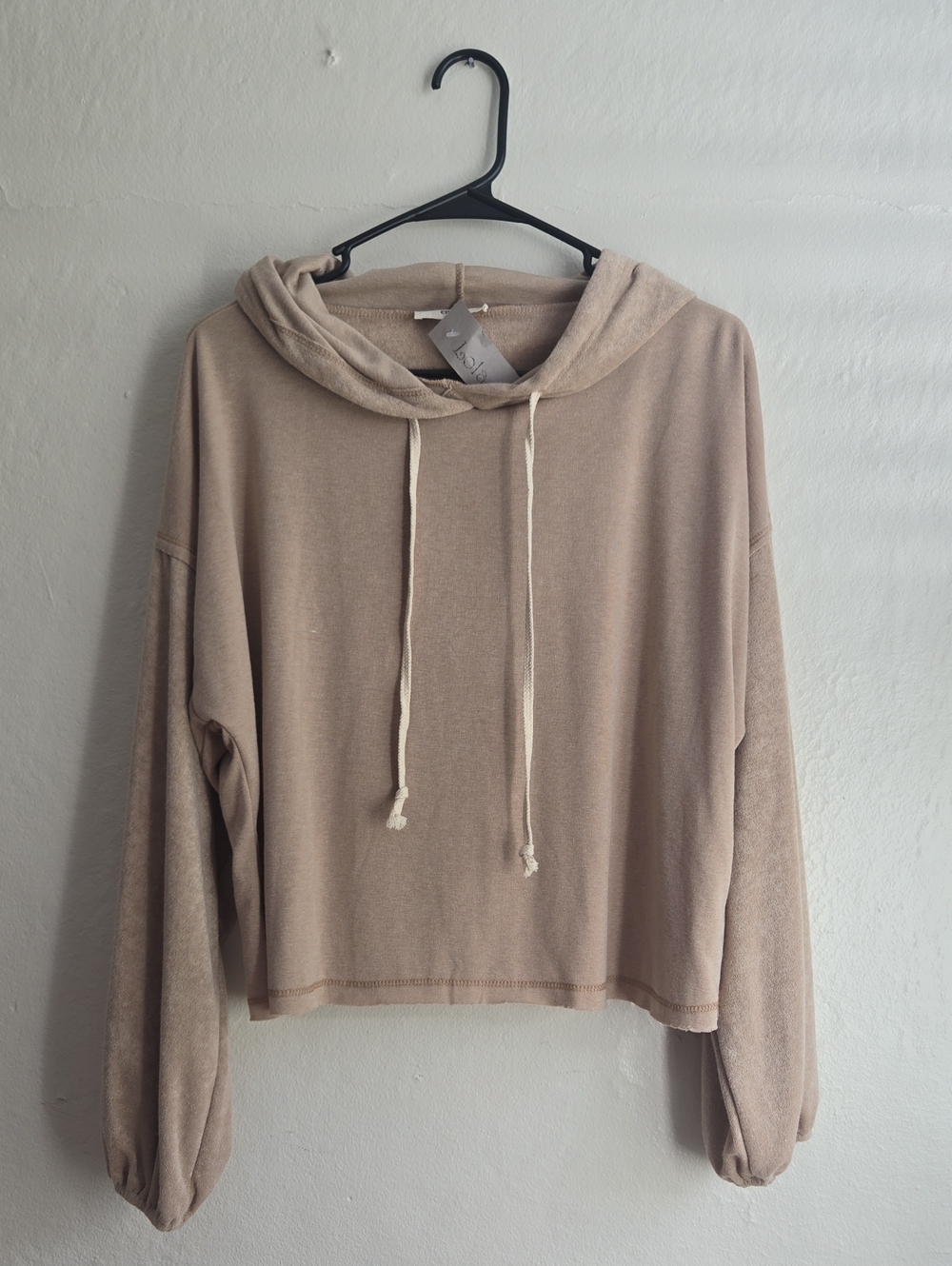 entro Taupe Cropped Hoodie